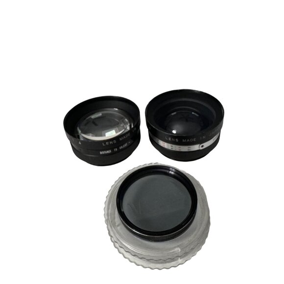 Vintage Yashikor Aux Telephoto & Wide Lens Set Vivitar 55mm Lens Leather Case - Picture 9 of 16